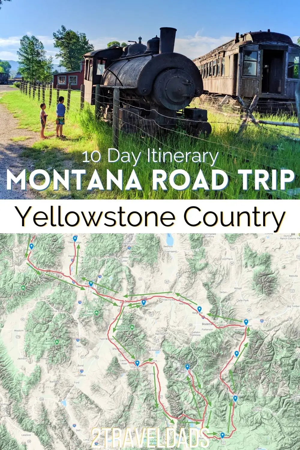 Montana road trip itinerary for 5 or 10 days of western towns and Yellowstone country. This adventure road trip includes national parks, antique stops, and Montana attractions.