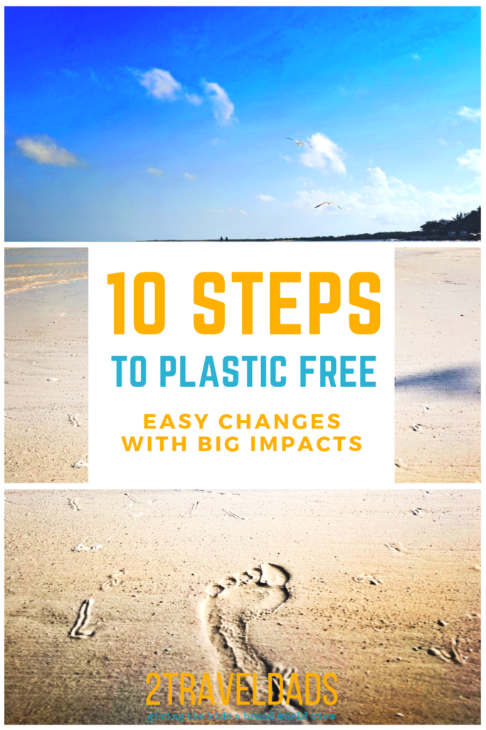 Going plastic free happens in waves, but here are 10 EASY ways to make BIG changes in reducing your plastic waste and consumption. 10 simple steps to less waste.