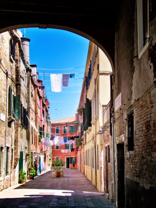 Alleyway with Laundry in Venice Italy 2