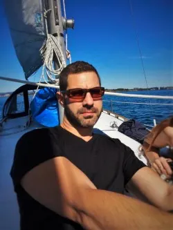 Chris sailing in Strait of Juan de Fuca