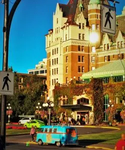 Empress Hotel Victoria BC facade with Zed VW van2.JPG