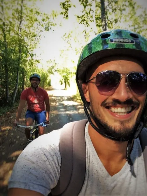 Rob Taylor biking on Galloping Goose Trail 1q