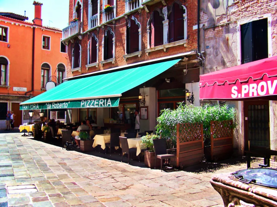 Pizza cafe in neighborhood in Venice Italy 1