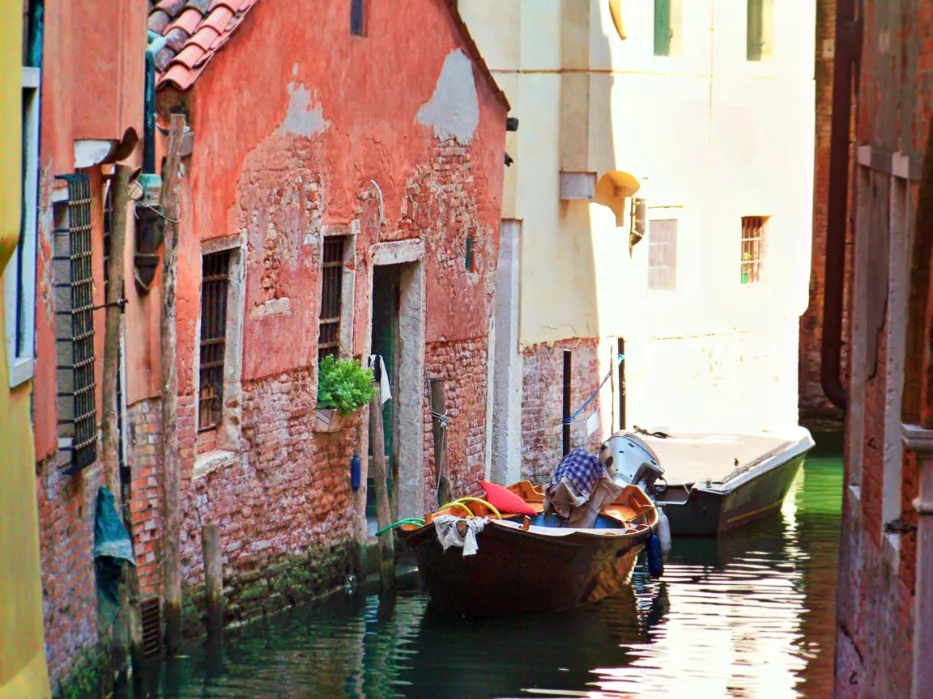 Side canal off Grand Canal Venice Italy 3