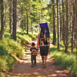 Rob Taylor and Kids hiking in Glacier National Park