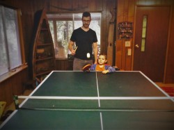 Chris Taylor and LittleMan Ping Pong Cabin