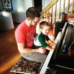 Chris Taylor and LittleMan playing Piano BNB