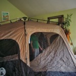 Coleman Tent in Living Room Camping practice