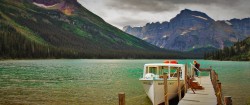 Lake Josephine Boat Dock Glacier National Park header 1