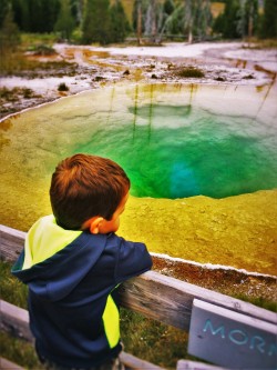 LittleMan and Morning Glory Pool Old Faithful Yellowstone 2