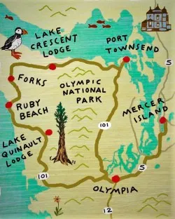 Olympic Peninsula Vintage Map