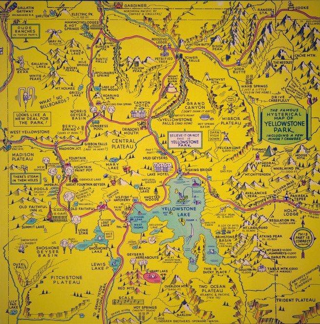 Vintage Yellowstone Map 1