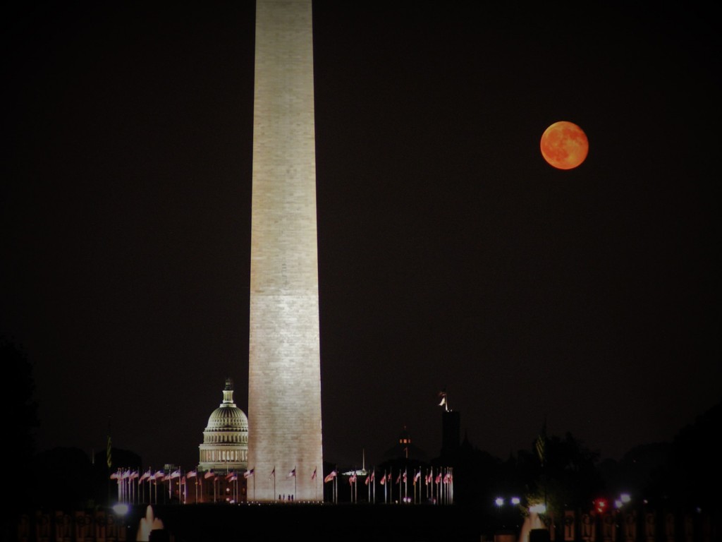 Washington Monument Blood Moon Capitol Building 1
