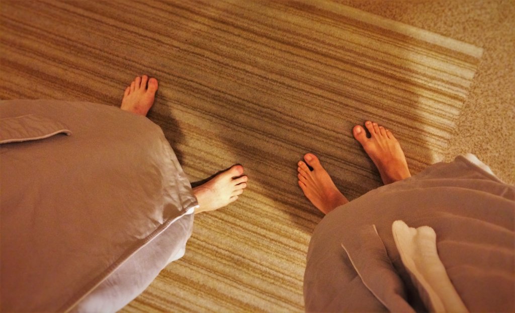 Bare feet in Robes at Hyatt Olive 8 Seattle