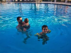 Chris Taylor and Dudes in Pool at King and Prince Resort St Simons GA !