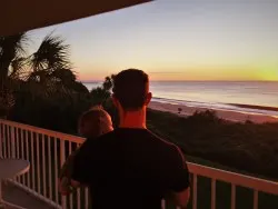 Chris Taylor and TinyMan at Sunrise at King and Prince Resort St Simons GA 1