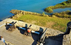 Chris Taylor and TinyMan with Cannons at Fort Matanzas National Monument St Augustine FL 1