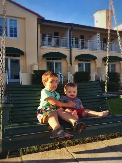 Dudes on Swing watching Beach at King and Prince Resort St Simons GA 1