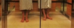 Feet in Elevator at Hyatt Olive 8 Seattle header