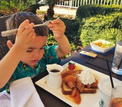 LittleMan with Peach French Toast at Echo Restaurant at King and Prince Resort St Simons GA 1