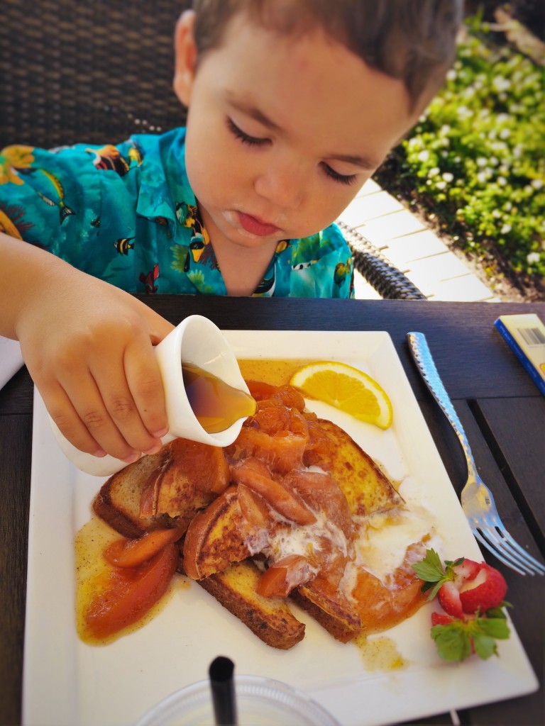 LittleMan with Peach French Toast at Echo Restaurant at King and Prince Resort St Simons GA 2