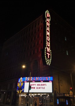 Paramount Theater Seattle at night 1