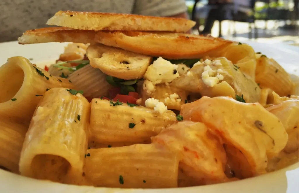 Shrip Pasta with Lobster Cream Sauce at Echo Restaurant at King and Prince Resort St Simons GA 2