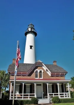 Keepers Quarters and Tower at St Simons Island Lighthouse Georgia 2traveldads.com