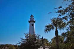 Lantern and Palm at St Simons Island Lighthouse Georgia 3