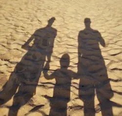 Sunset at the beach is always amazing, especially when it's with your best guys. Here are the Taylor men's shadows on a beach, somewhere in Mexico...