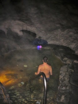 Chris Taylor in Hot Pool at Sleeping Lady Resort Leavenworth WA 1