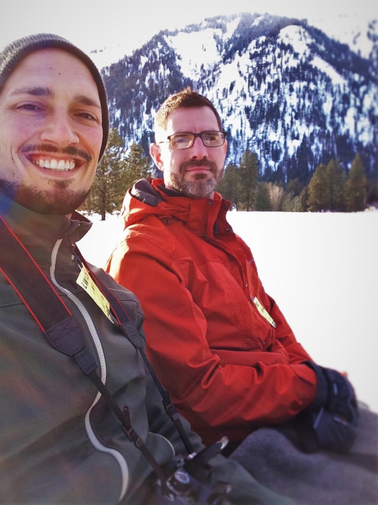 Chris and Rob Taylor on Sleigh Ride in Snow in Leavenworth WA 2traveldads.com