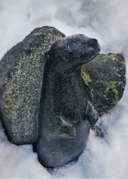 Granite Otter sculpture at Sleeping Lady Resort Leavenworth 2traveldads.com