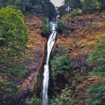 Horsetail Falls in Summer in the Columbia Gorge Oregon