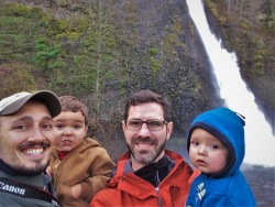 Taylor Family at Horsetail Falls Waterfall Area Oregon 1