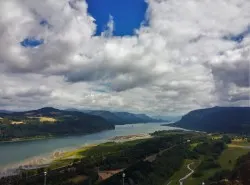 View to the East from Vista House at Crown Point Waterfall Area Columbia Gorege Oregon 1