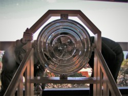 Chris and Rob Taylor behind Lighthouse Lens at Cabrillo National Monument San Diego 1