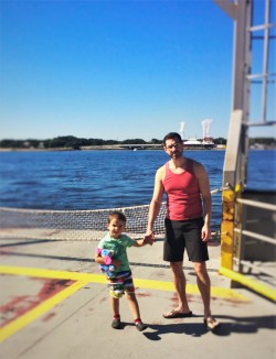 Chris Taylor and LittleMan on the St Johns River Ferry