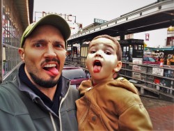 Rob Taylor and LittleMan at Pike Place Market Seattle