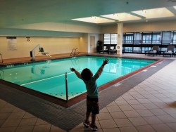 LittleMan excited for the swimming pool at Westin Seattle 1