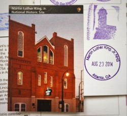 MLK National HIstoric Site Trading Card and Passport Cancellations 2traveldads.com