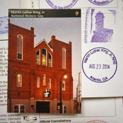 MLK National HIstoric Site Trading Card and Passport Cancellations 2traveldads.com