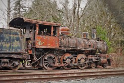 Old Steam Engine at Railroad Graveyard in Snoqualmie Washington 1