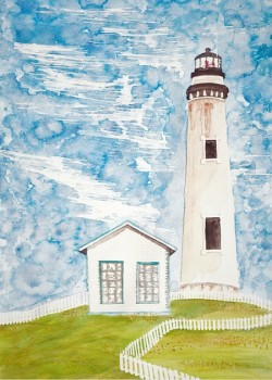 Pigeon Point Lighthouse Watercolor Painting 2traveldads.com