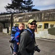 Rob Taylor and TinyMan at bunkers at Fort Worden Port Townsend 2