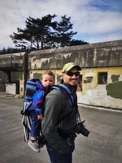 Rob Taylor and TinyMan at bunkers at Fort Worden Port Townsend 2
