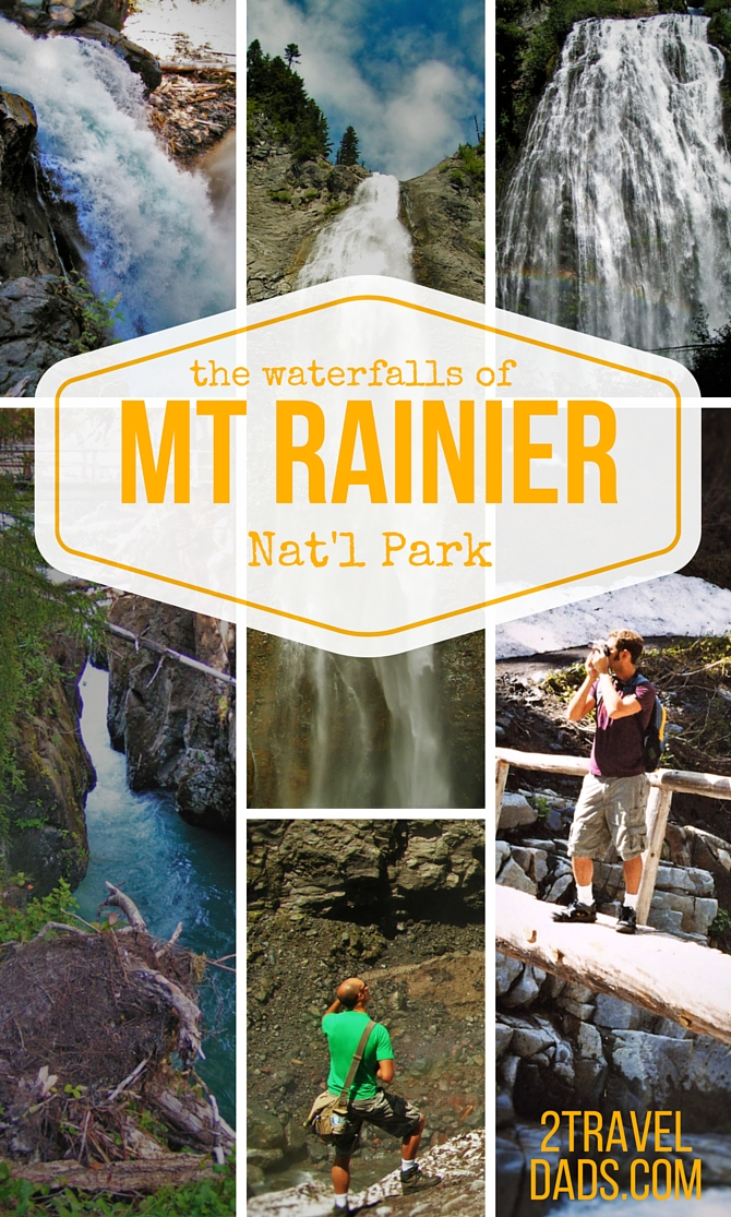 Narada Falls Mount Rainier National Park USA Framed Tile 8 x 8 3D Rose Rainbow 