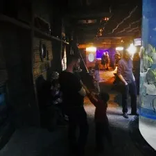 Chris Taylor and Dudes in shipwreck area at Denver Downtown Aquarium 1