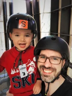 Chris Taylor and LittleMan at top of Altitude at Childrens Museum of Denver 2