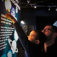 Chris Taylor and LittleMan in Space Odyssey in Denver Museum of Science and Nature 1
